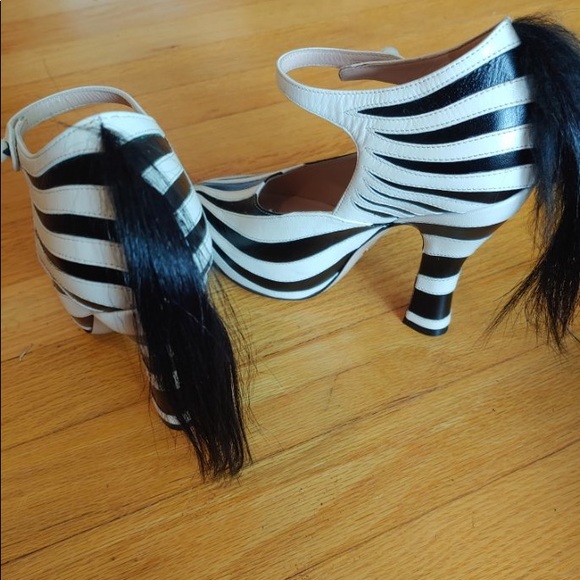 Gucci Lesley pony hair Mary Jane leather pumps size 36.5 NWT 🦓🦓 - Picture 3 of 9